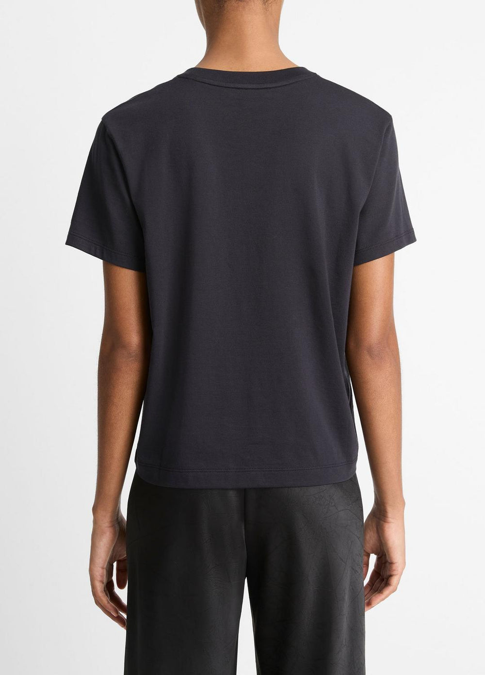 Pima Cotton Crew Neck T-Shirt in Short Sleeve | VINCE Women