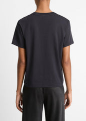 Pima Cotton Crew Neck T-Shirt in Short Sleeve | VINCE Women