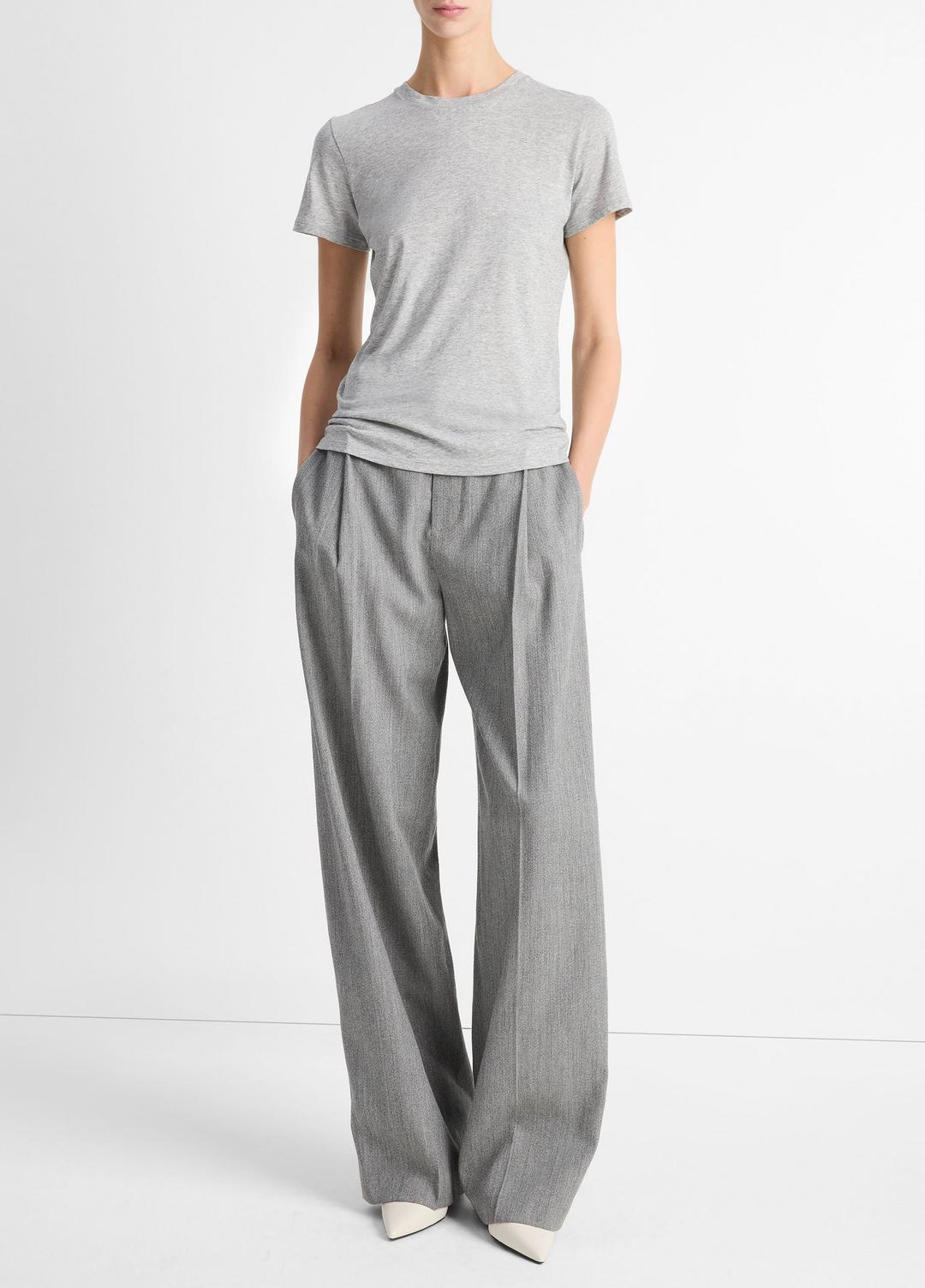 Essential Pima Cotton Crew Neck T-Shirt in Short Sleeve | VINCE Women