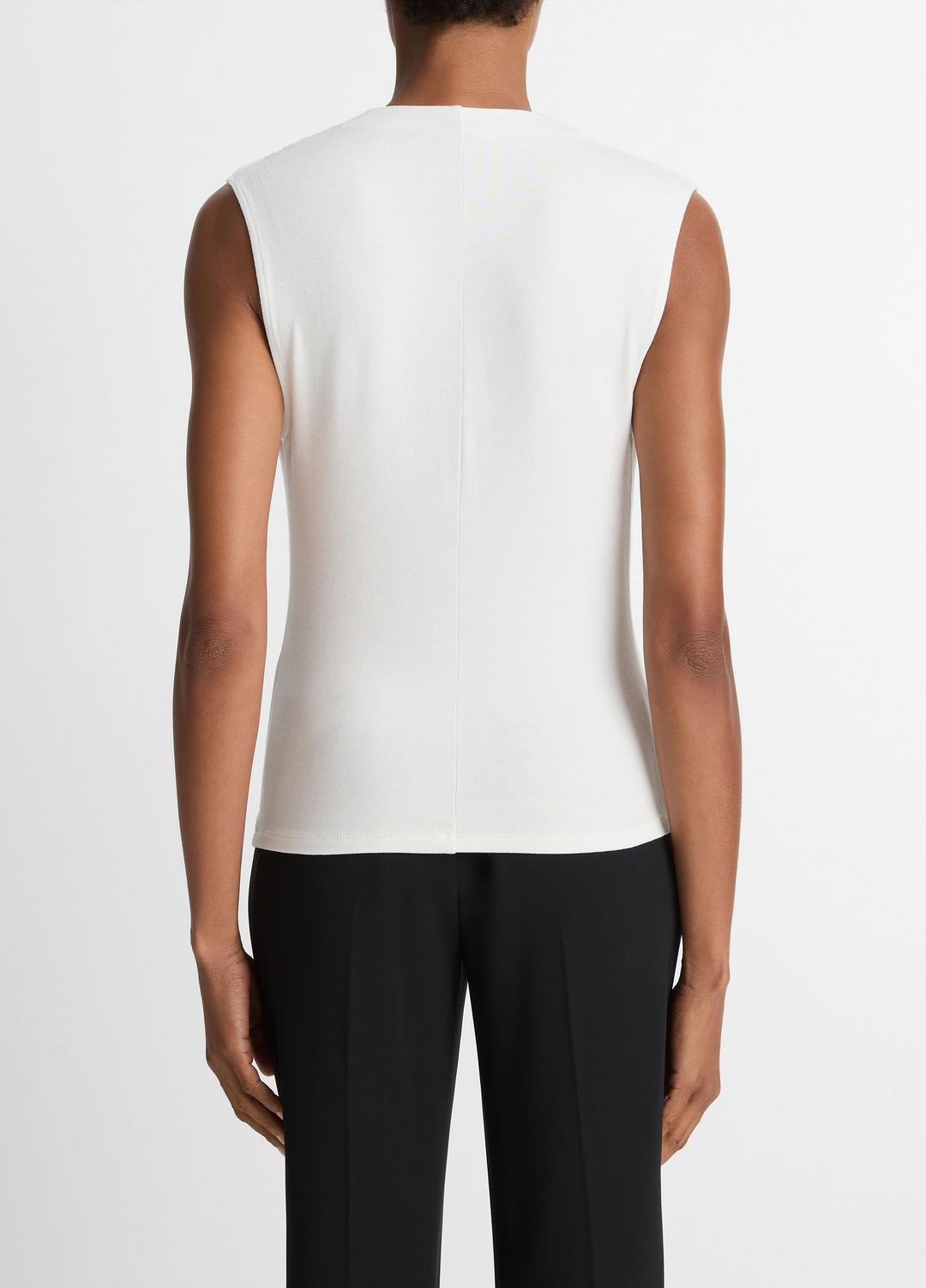 Jersey Draped Cowl-Neck Top in Tank Tops | VINCE Women