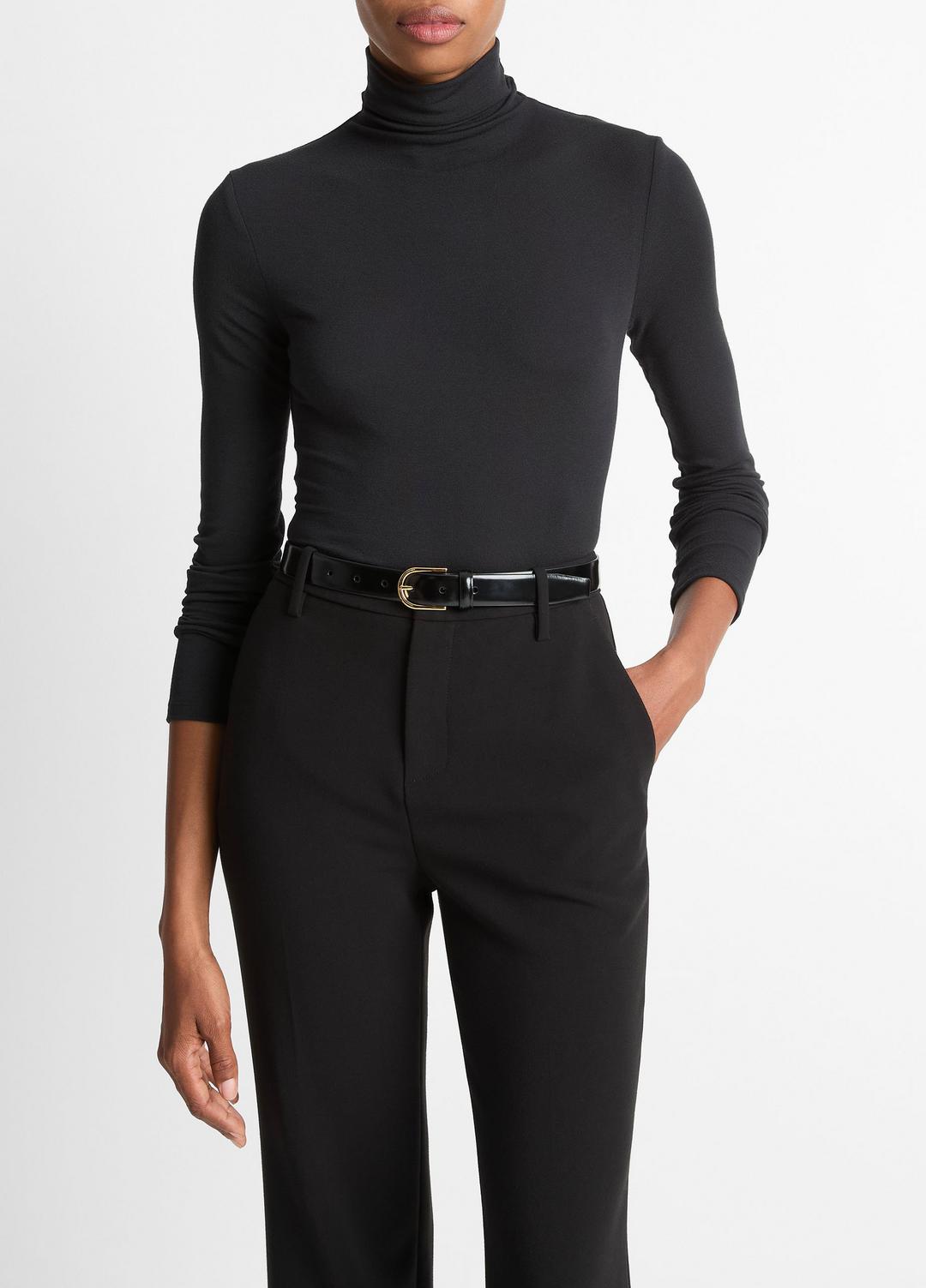 Essential Long-Sleeve Turtleneck Top in Long Sleeve | VINCE Women