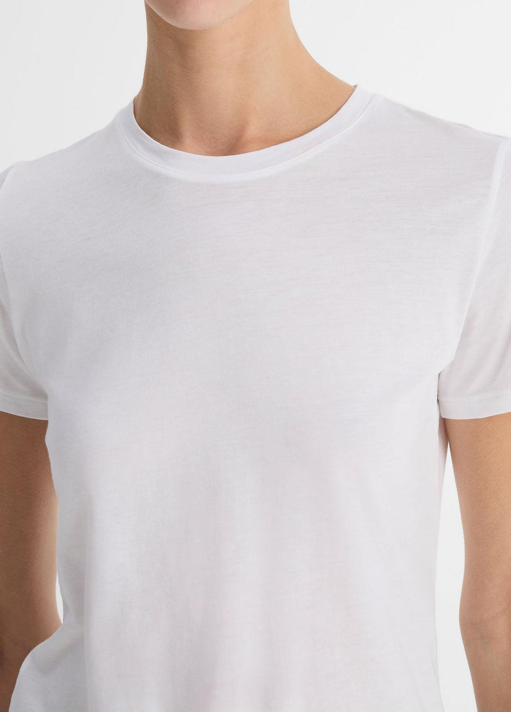 Essential Pima Cotton Crew Neck T-Shirt in Short Sleeve | VINCE Women