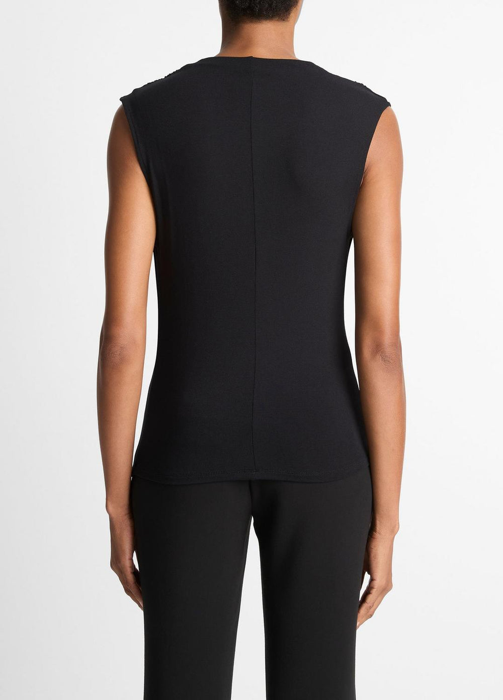 Jersey Draped Cowl-Neck Top in Tank Tops | VINCE Women