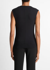 Jersey Draped Cowl-Neck Top in Tank Tops | VINCE Women