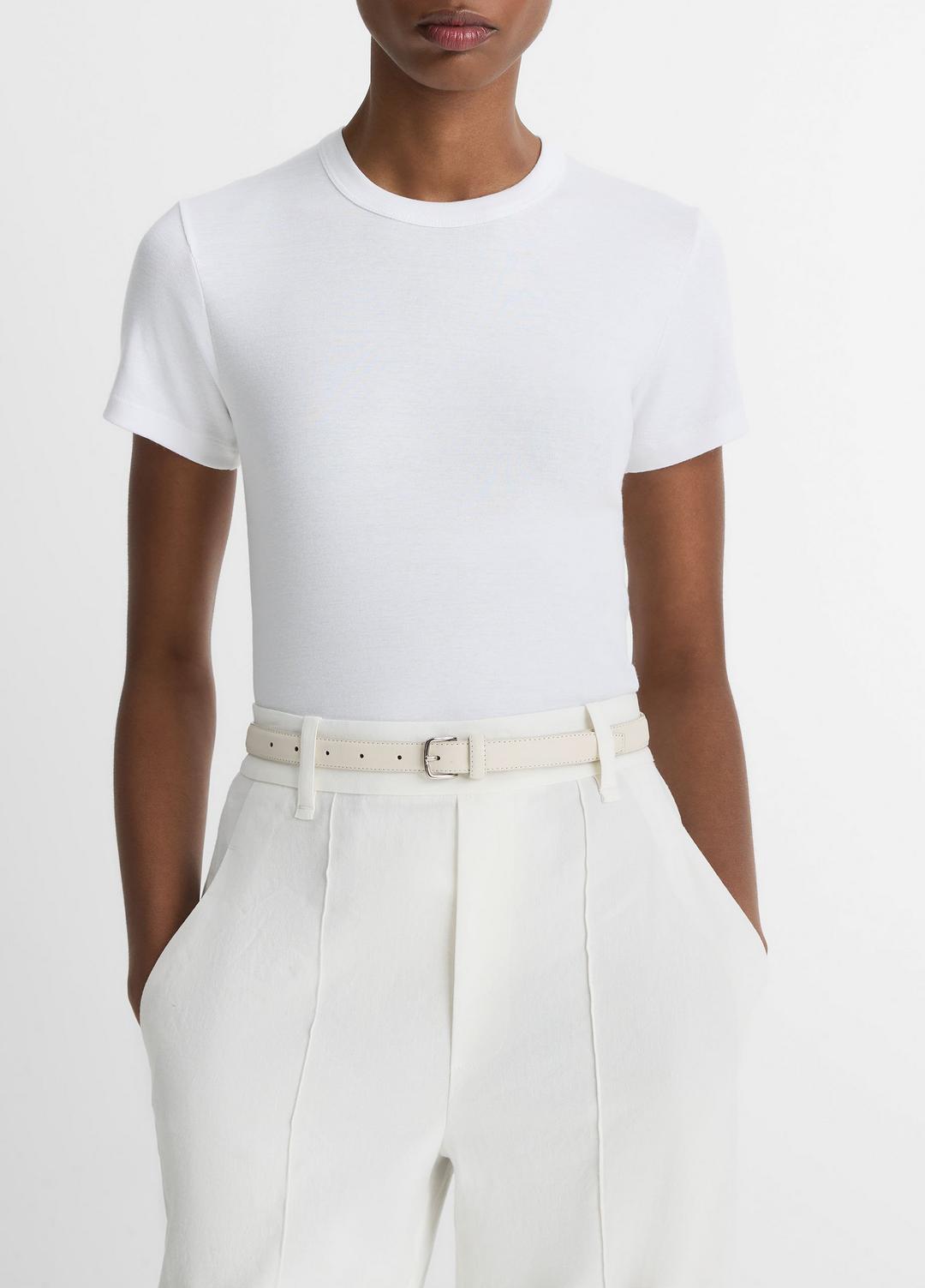 Pima Cotton-Blend '90s Shrunken T-Shirt in Short Sleeve | VINCE Women