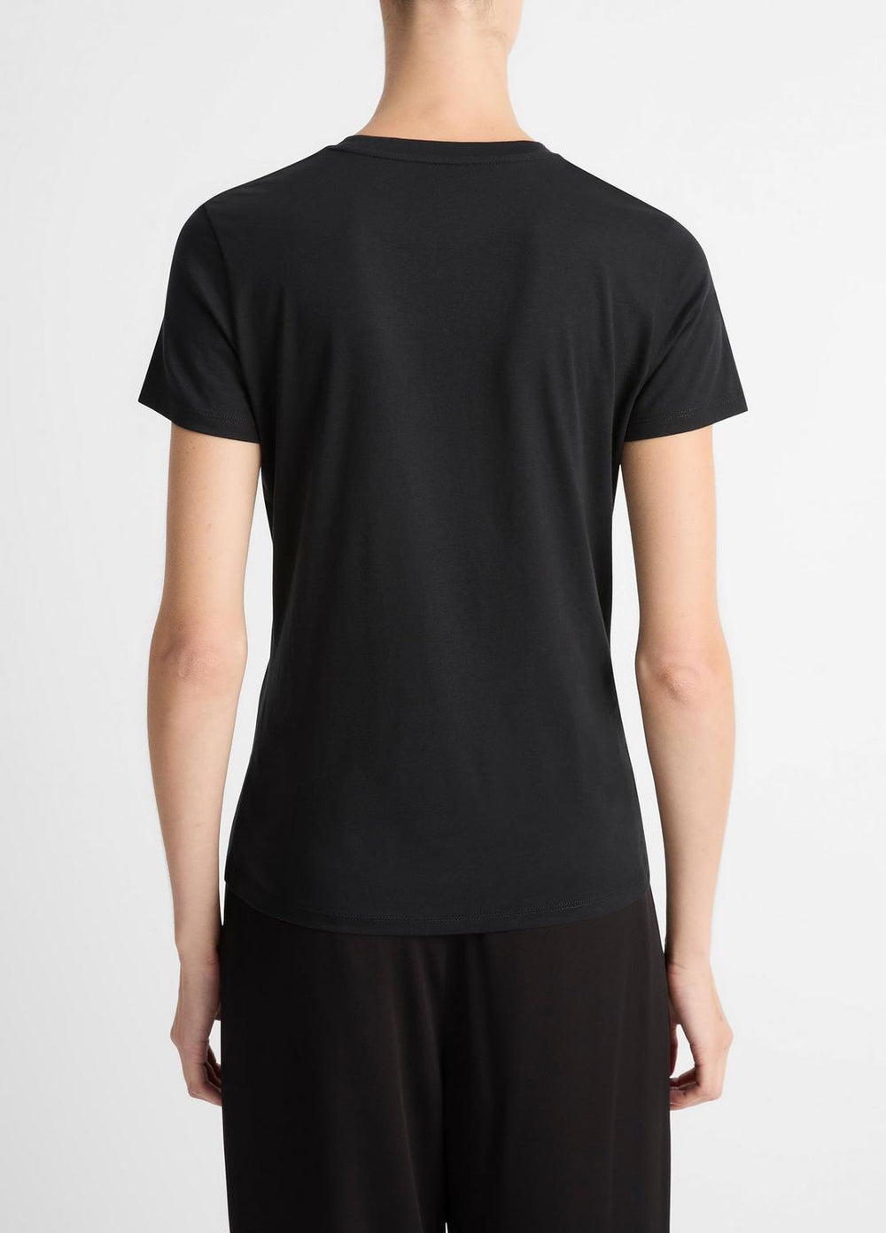 Essential Pima Cotton Crew Neck T-Shirt in Short Sleeve | VINCE Women