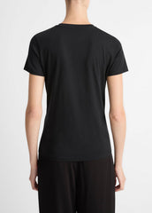 Essential Pima Cotton Crew Neck T-Shirt in Short Sleeve | VINCE Women