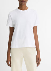 Pima Cotton Crew Neck T-Shirt in Short Sleeve | VINCE Women