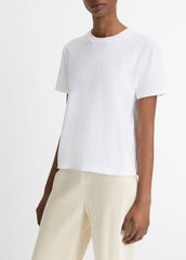 Pima Cotton Crew Neck T-Shirt in Short Sleeve | VINCE Women