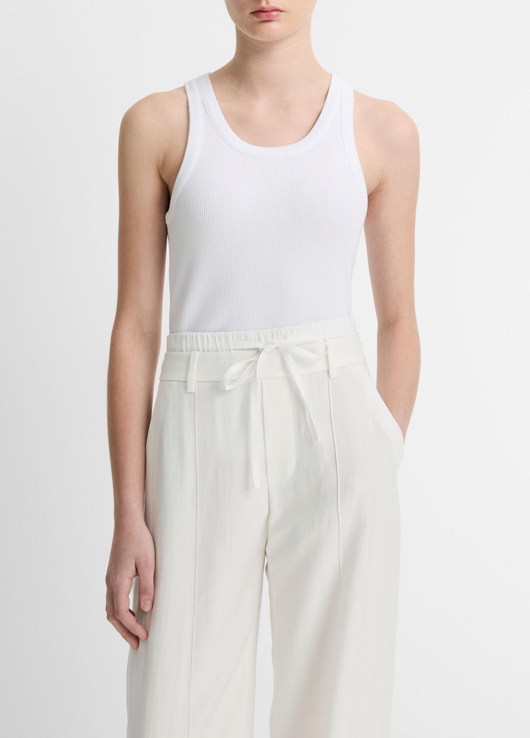 Ribbed Scoop-Neck Tank in Tank Tops | VINCE Women