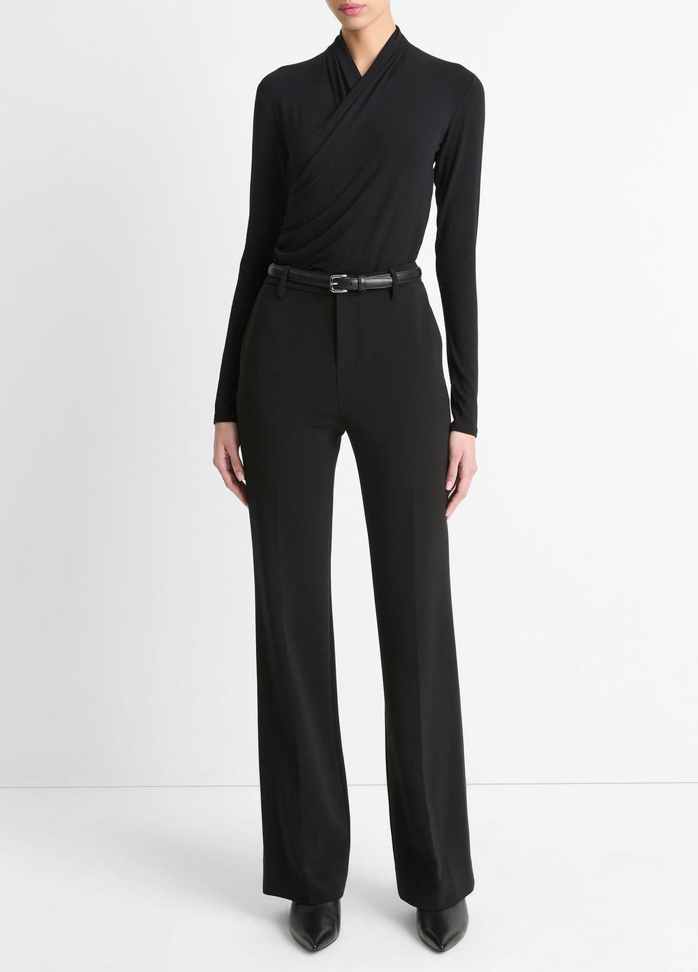 Fixed Wrap Long-Sleeve Top in Long Sleeve | VINCE Women