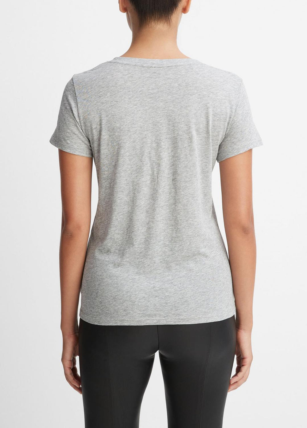 Essential Pima Cotton V-Neck T-Shirt in Short Sleeve | VINCE Women