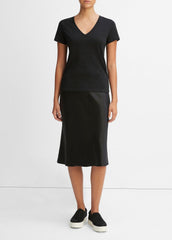 Essential Pima Cotton V-Neck T-Shirt in Short Sleeve | VINCE Women