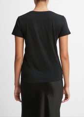 Essential Pima Cotton V-Neck T-Shirt in Short Sleeve | VINCE Women