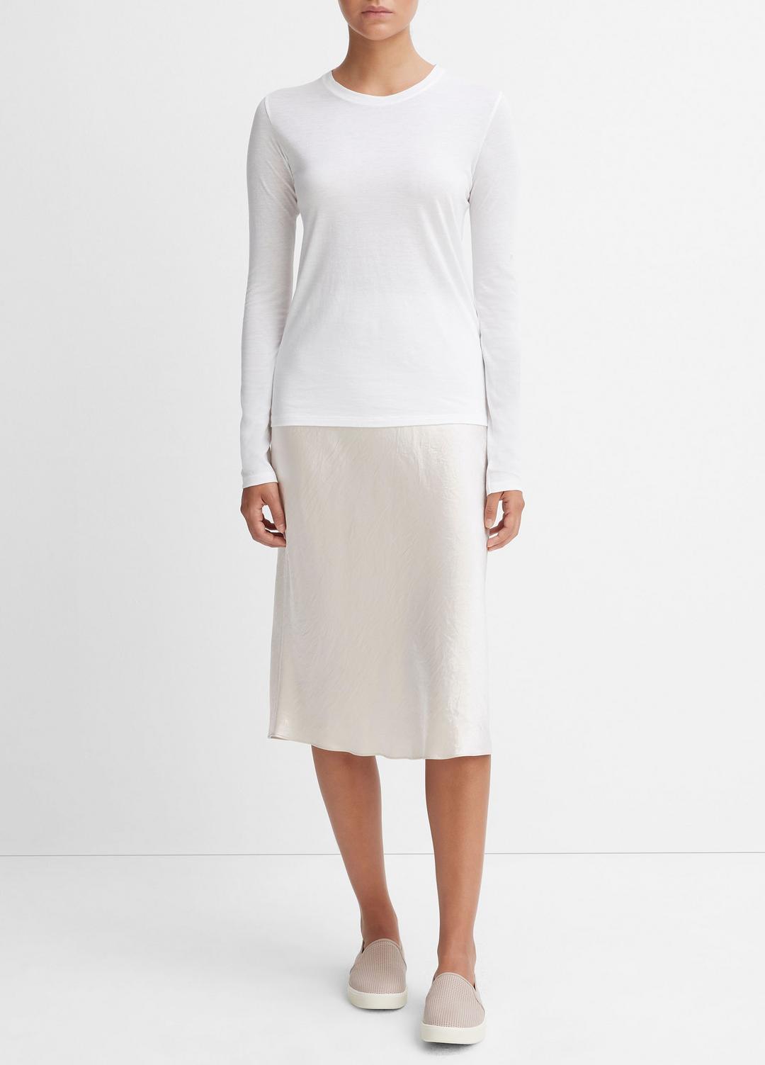 Essential Long Sleeve Crew Neck T-Shirt in Long Sleeve | VINCE Women