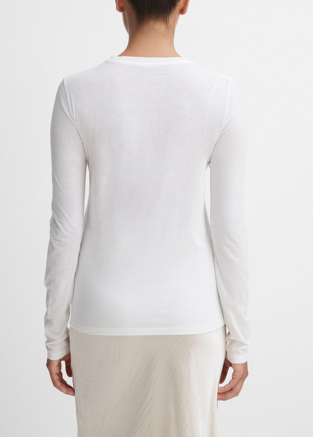 Essential Long Sleeve Crew Neck T-Shirt in Long Sleeve | VINCE Women