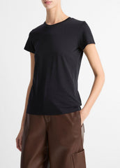 Essential Pima Cotton Crew Neck T-Shirt in Short Sleeve | VINCE Women