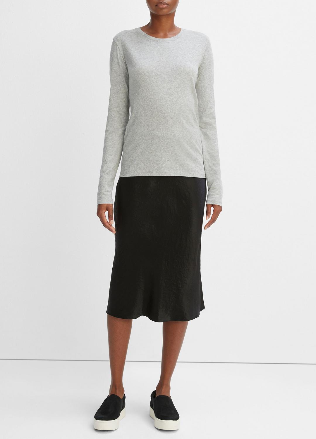 Essential Long Sleeve Crew Neck T-Shirt in Long Sleeve | VINCE Women