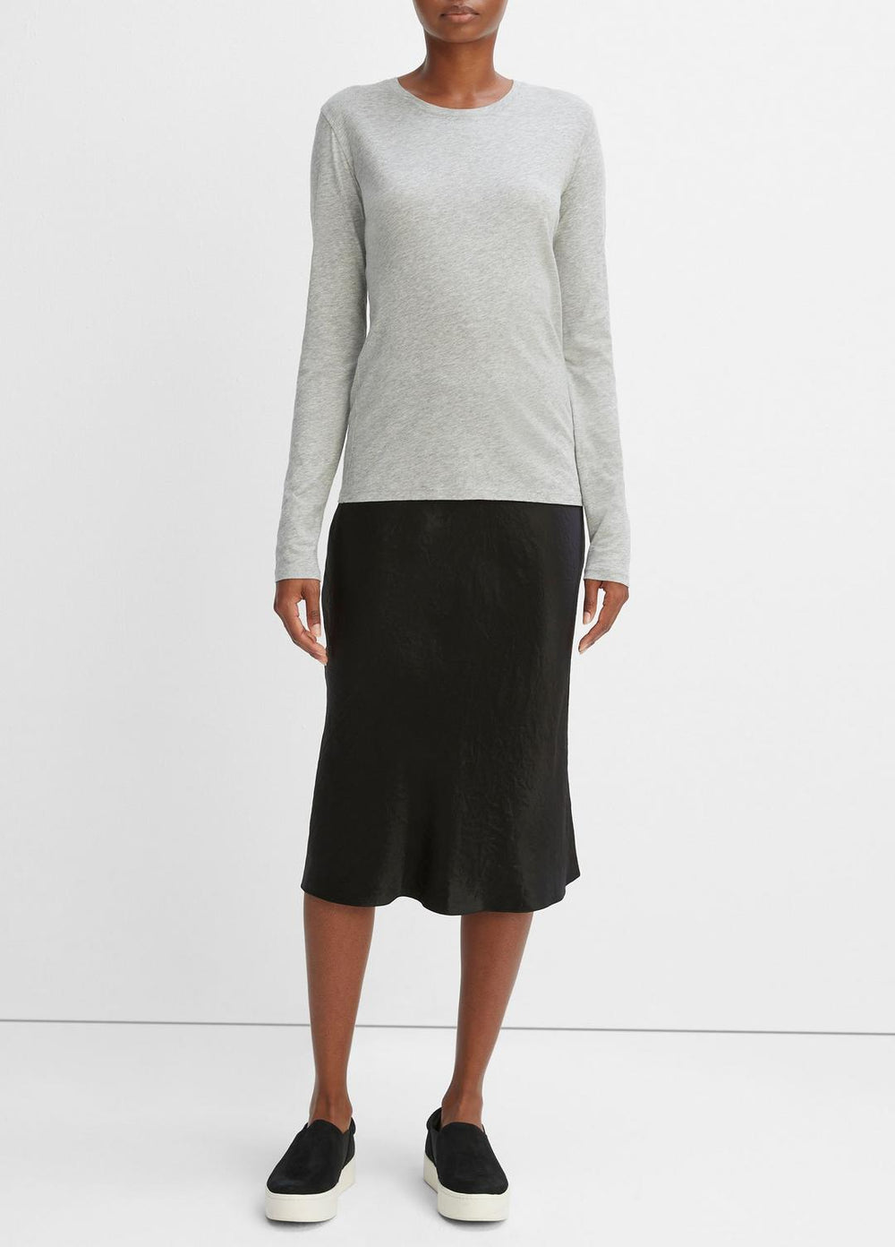 Essential Long Sleeve Crew Neck T-Shirt in Long Sleeve | VINCE Women