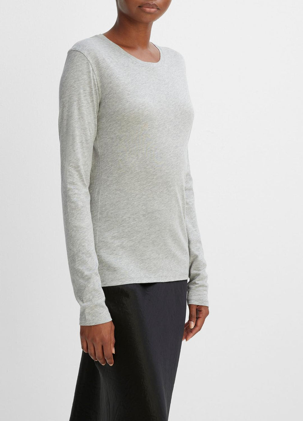 Essential Long Sleeve Crew Neck T-Shirt in Long Sleeve | VINCE Women