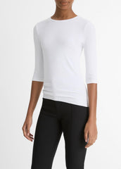 Elbow-Sleeve Crew Neck T-Shirt in Short Sleeve | VINCE Women