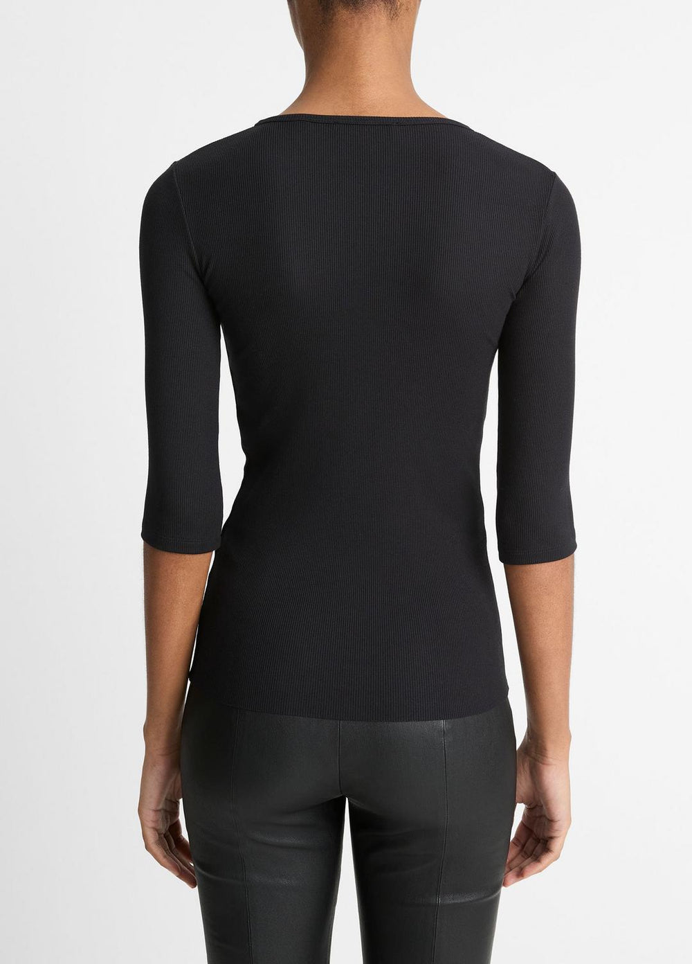 Elbow-Sleeve Crew Neck T-Shirt in Short Sleeve | VINCE Women