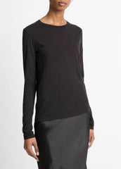 Essential Long Sleeve Crew Neck T-Shirt in Long Sleeve | VINCE Women