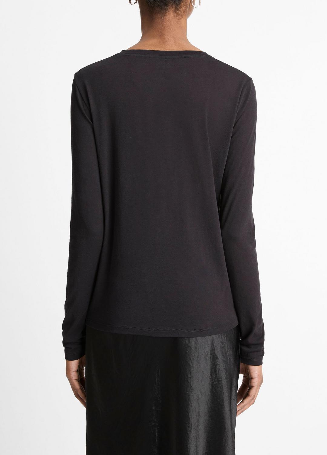 Essential Long Sleeve Crew Neck T-Shirt in Long Sleeve | VINCE Women