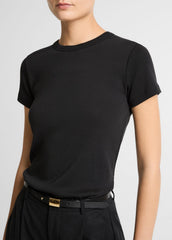 Pima Cotton-Blend '90s Shrunken T-Shirt in Short Sleeve | VINCE Women