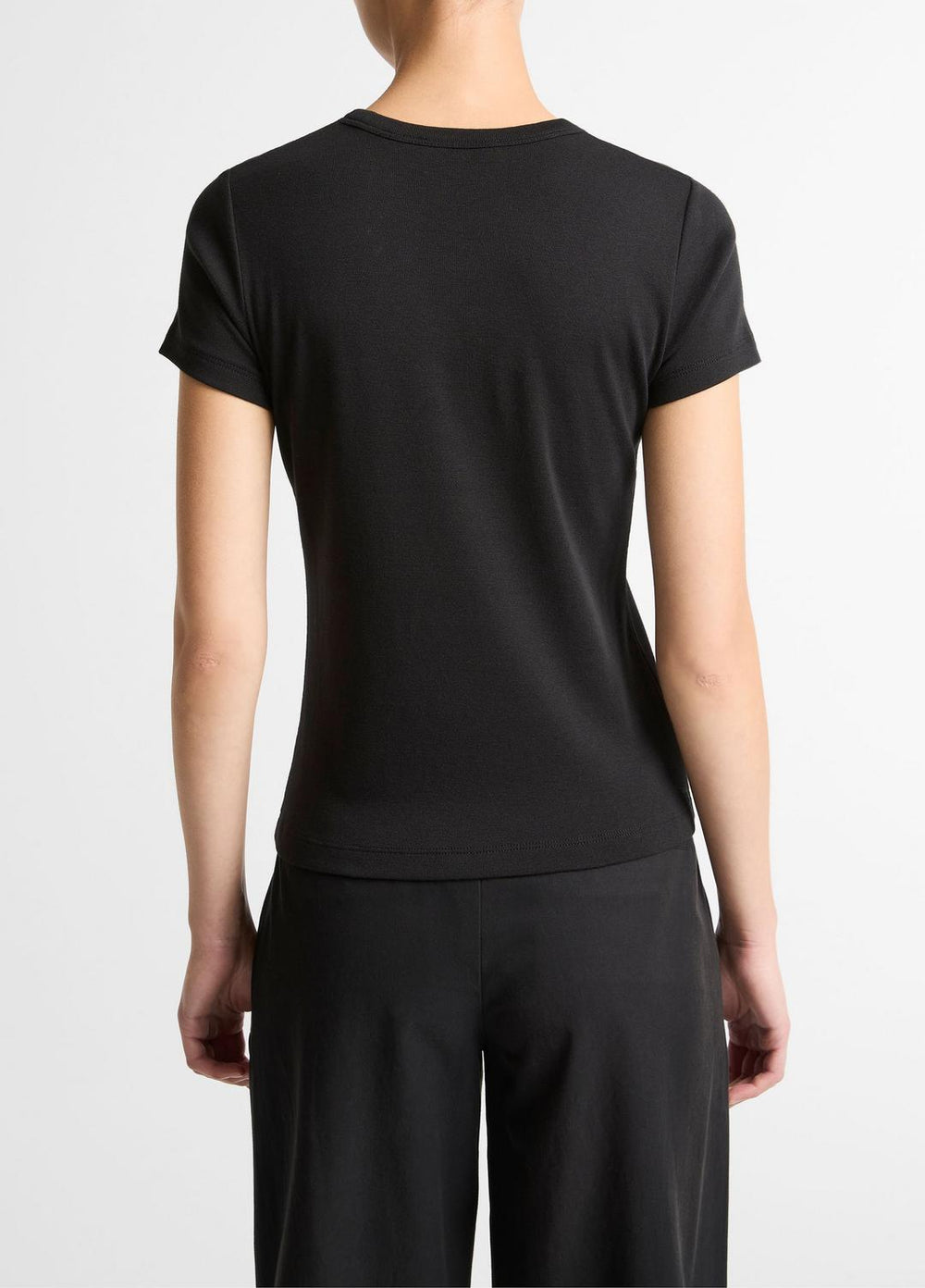 Pima Cotton-Blend '90s Shrunken T-Shirt in Short Sleeve | VINCE Women