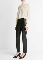 Leather Straight-Leg Trouser in Trousers | VINCE Women