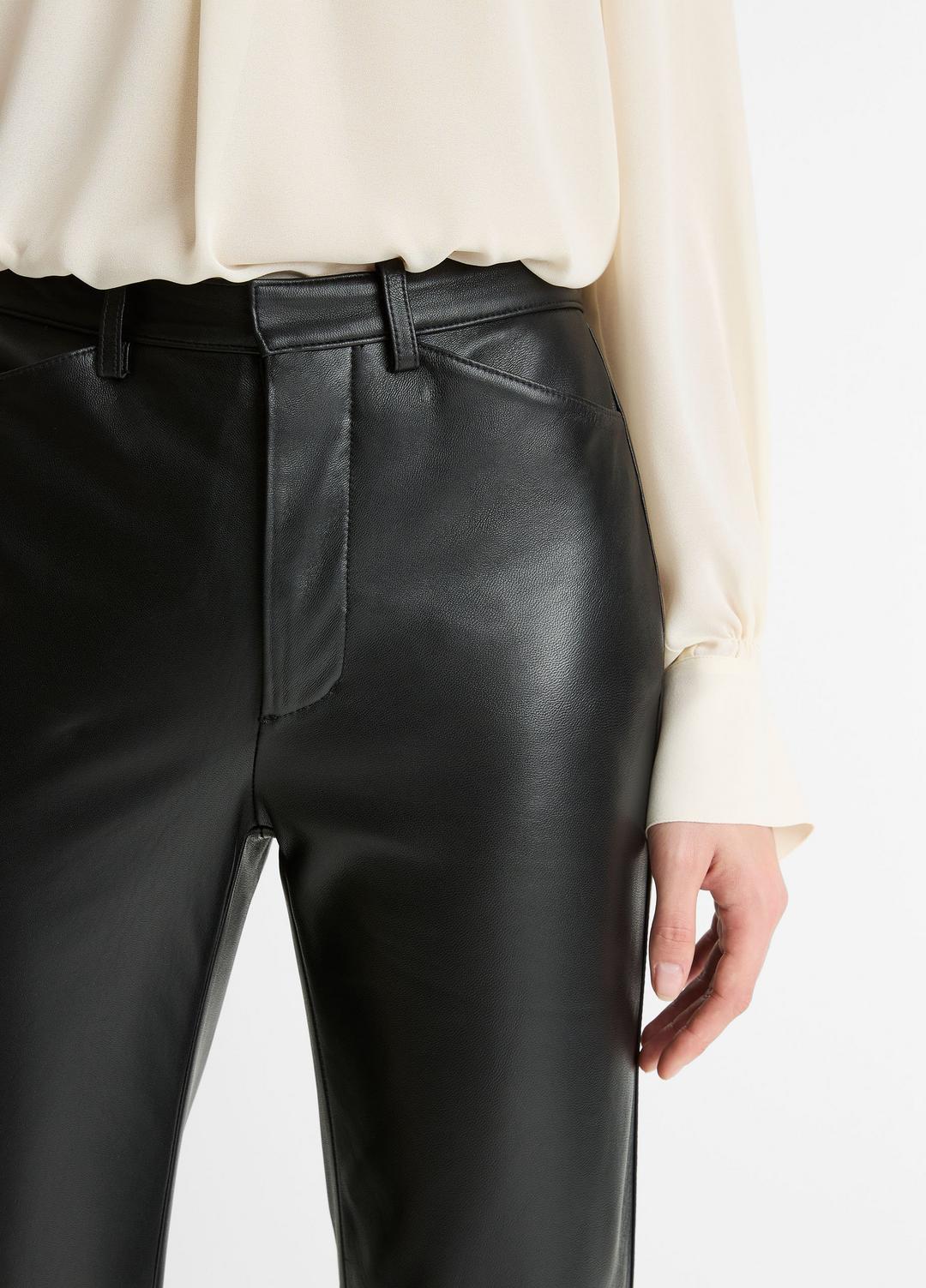 Leather Straight-Leg Trouser in Trousers | VINCE Women