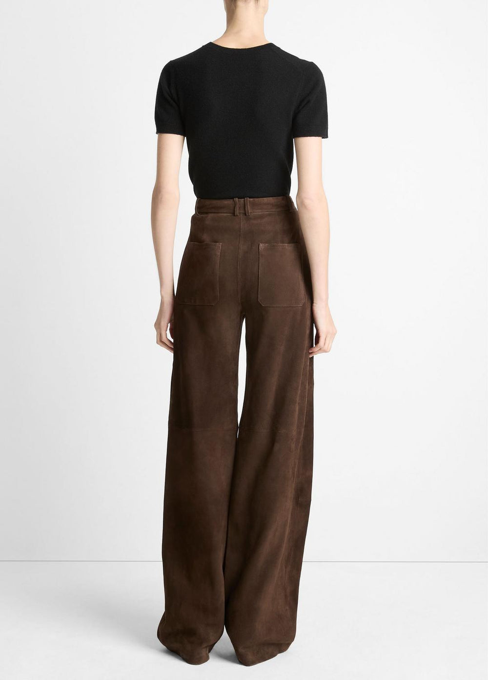 Suede Mid-Rise Trouser in Trousers | VINCE Women