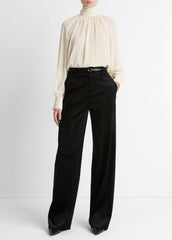 Italian Velvet High-Waist Wide-Leg Trouser in Wide Leg | VINCE Women