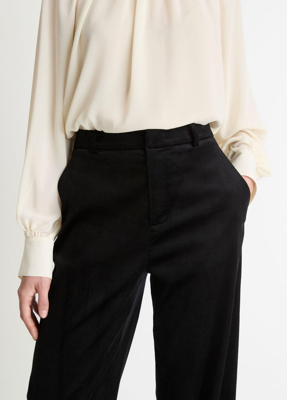 Italian Velvet High-Waist Wide-Leg Trouser in Wide Leg | VINCE Women