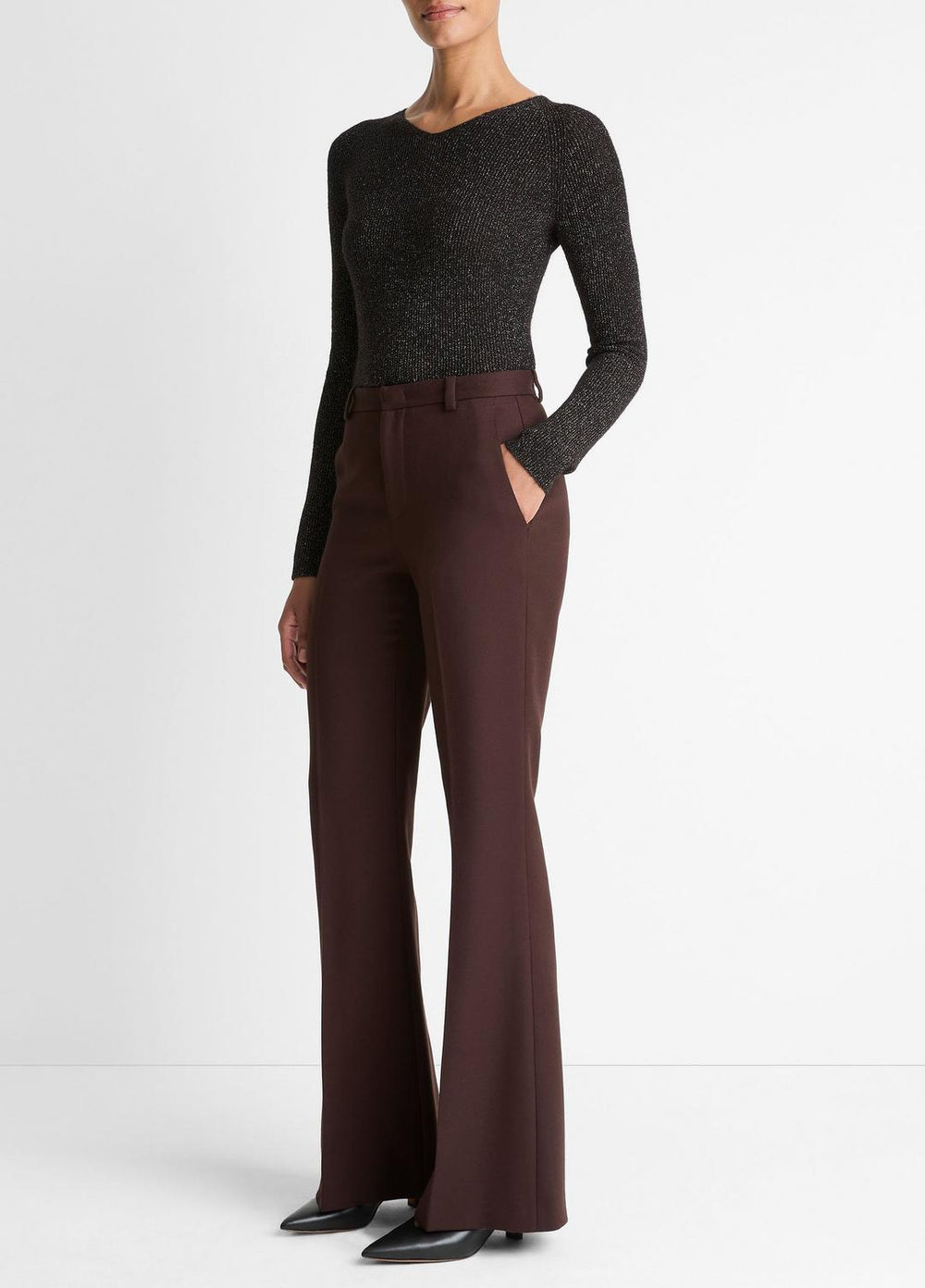 Sculptural Flare Trouser in Trousers | VINCE Women
