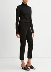 Stretch Suede Split Hem Crop Legging in Leggings | VINCE Women