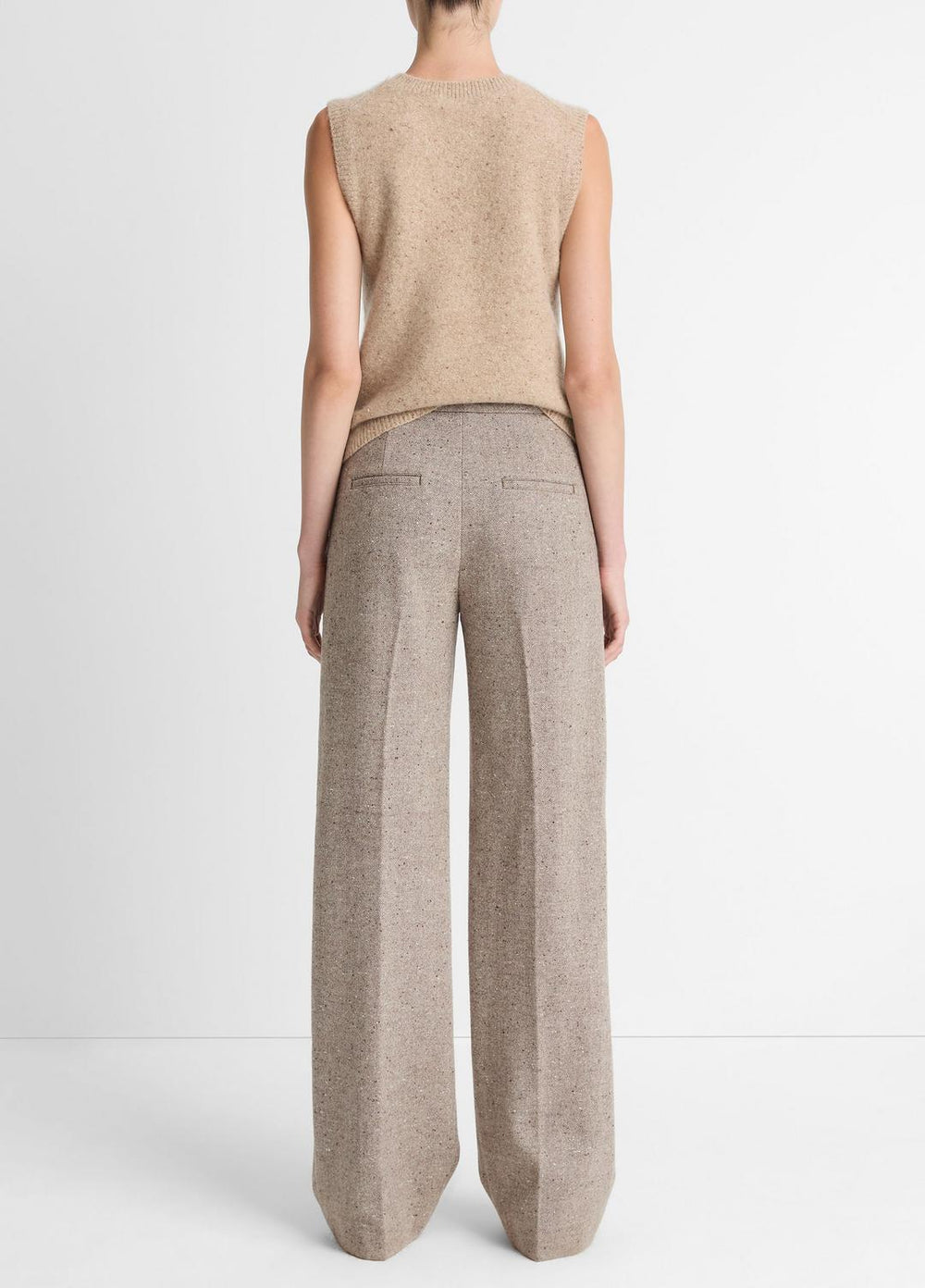 Donegal Wool-Blend Wide-Leg Trouser in Trousers | VINCE Women