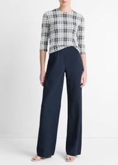 Cotton-Blend High-Waist Bias Pant in Wide Leg | VINCE Women