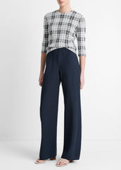 Cotton-Blend High-Waist Bias Pant in Wide Leg | VINCE Women