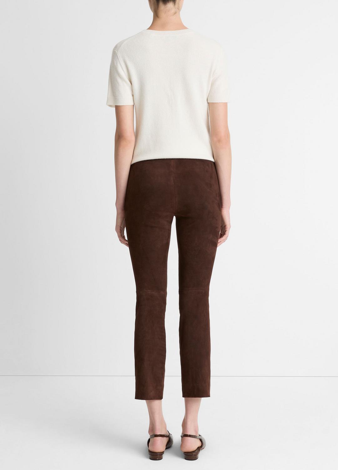 Suede Split-Hem Cropped Pant in Leggings | VINCE Women