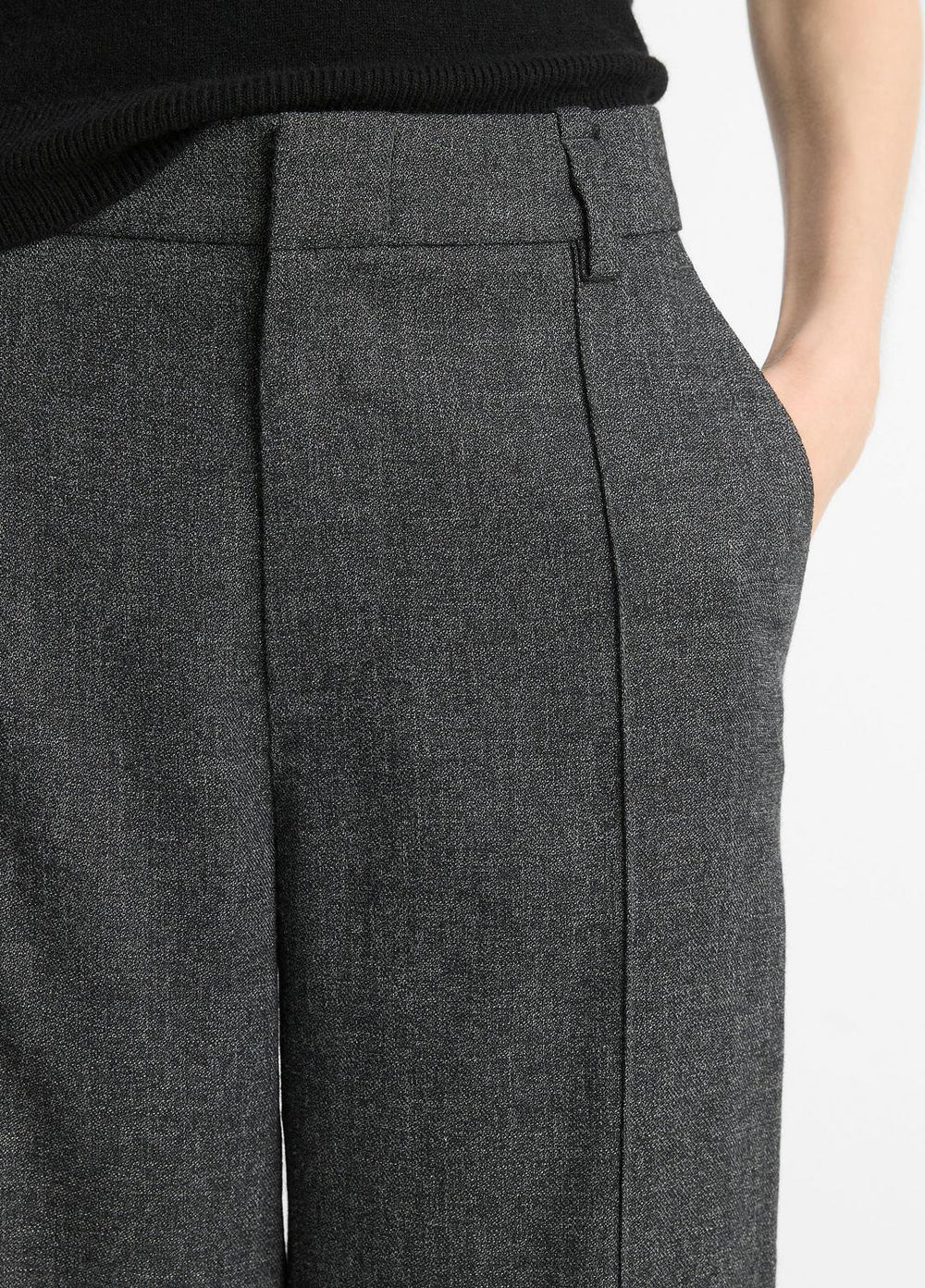 Italian Jaspe Pintuck High-Waist Wide-Leg Pant in Wide Leg | VINCE Women