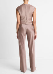 Colette High-Rise Fluid Satin Bias Pant in Trousers | VINCE Women