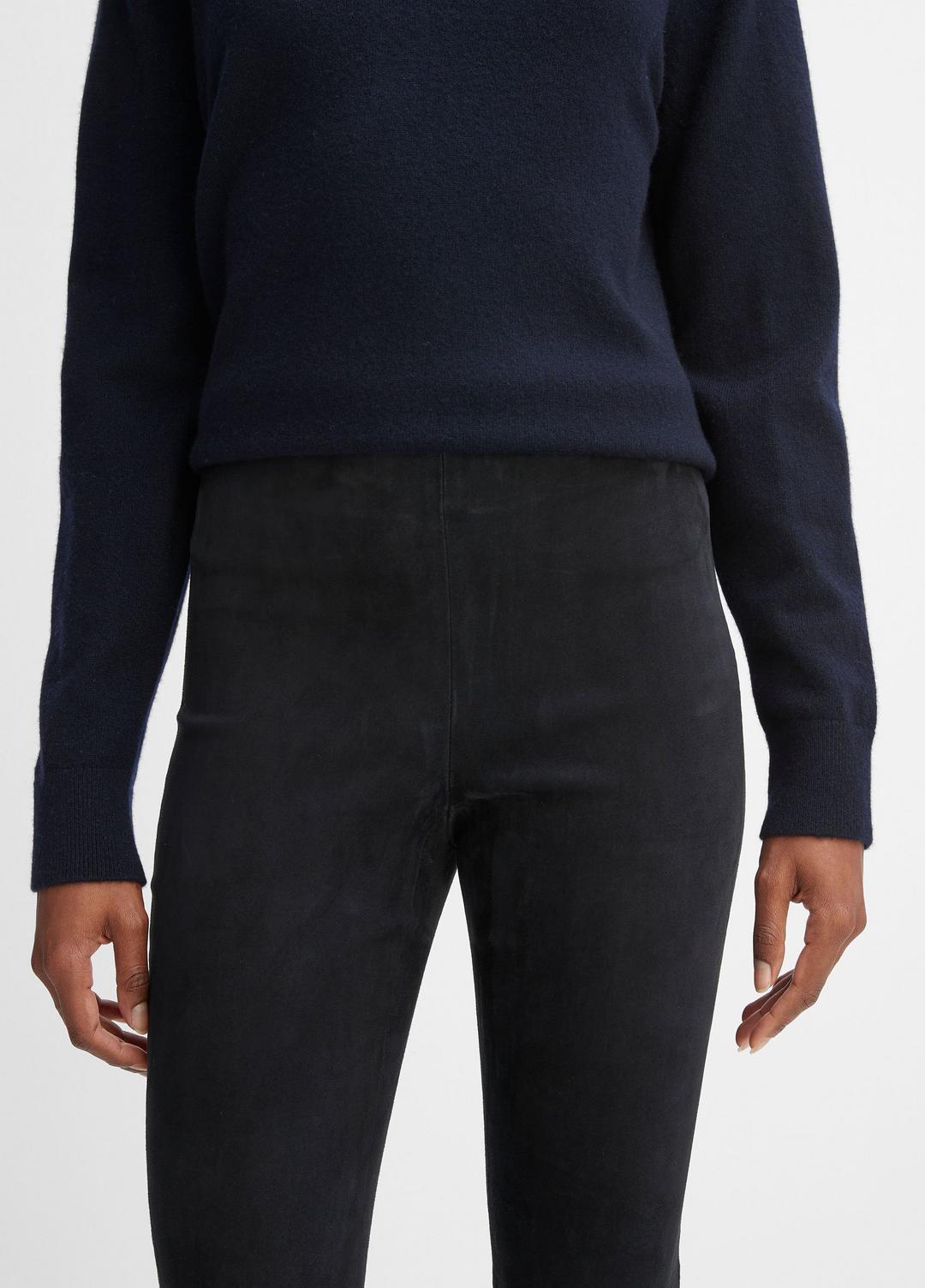 Stretch Suede Split Hem Crop Legging in Leggings | VINCE Women