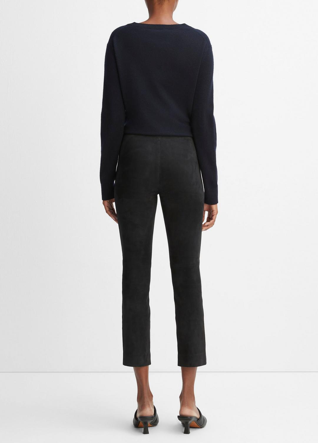 Stretch Suede Split Hem Crop Legging in Leggings | VINCE Women