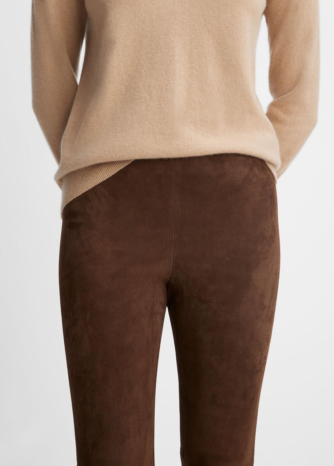 Stretch Suede Split Hem Crop Legging in Leggings | VINCE Women