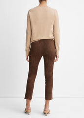 Stretch Suede Split Hem Crop Legging in Leggings | VINCE Women
