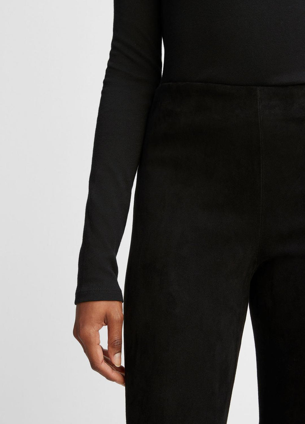 Stretch-Suede Cropped Flare Legging in Leggings | VINCE Women