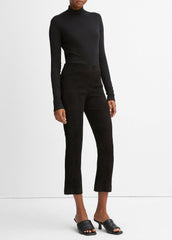 Stretch-Suede Cropped Flare Legging in Leggings | VINCE Women