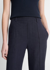 Grace Mid-Rise Linen-Blend Pull-On Pant in Trousers | VINCE Women